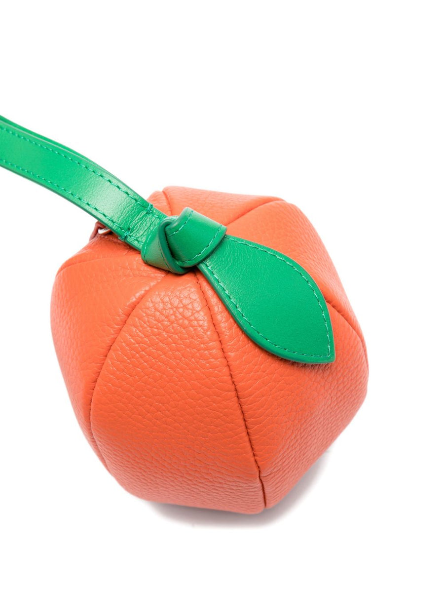 Hereu Taronja Orange Calf Leather Wallet With Top Zip And Knot Detail For Women Luxury