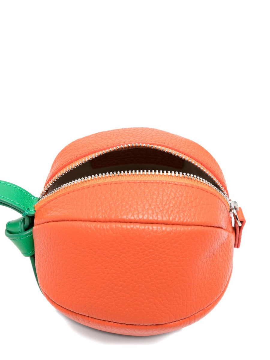 Hereu Taronja Orange Calf Leather Wallet With Top Zip And Knot Detail For Women Luxury