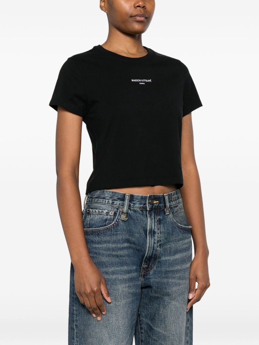 Maison Kitsuné Logo Cotton T Shirt Women Minimal Branding Everyday Comfort Versatile Topwear