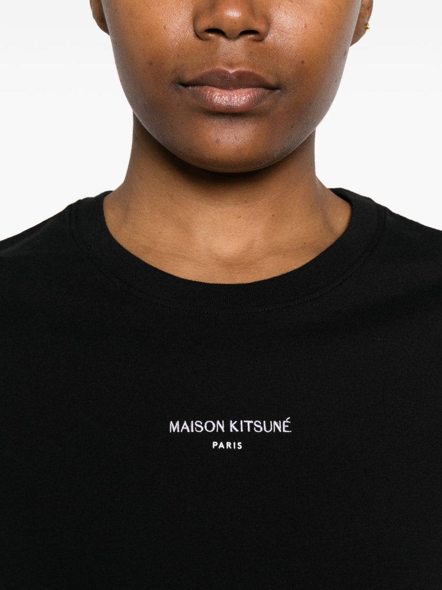Maison Kitsuné Logo Cotton T Shirt Women Minimal Branding Everyday Comfort Versatile Topwear