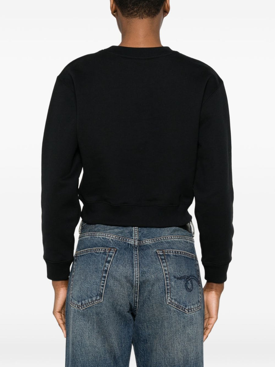 Maison Kitsuné Cropped Sweatshirt for Women With Organic Cotton 100% Logo Detail Versatile Luxury Topwear
