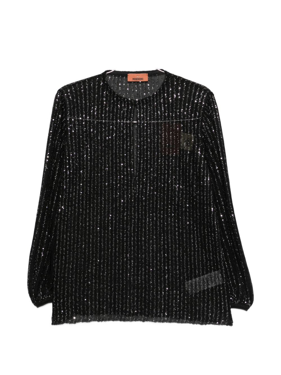 Missoni Cut Out Blouse With Sequin Embellishments For Women Luxurious Statement Evening Top