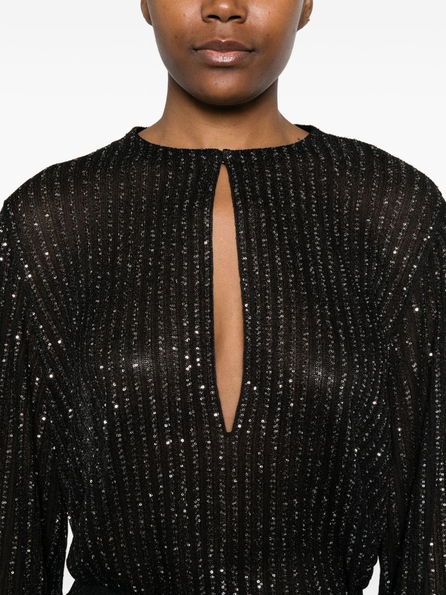Missoni Cut Out Blouse With Sequin Embellishments For Women Luxurious Statement Evening Top