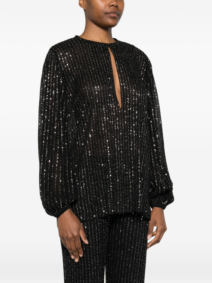 Missoni Cut Out Blouse With Sequin Embellishments For Women Luxurious Statement Evening Top