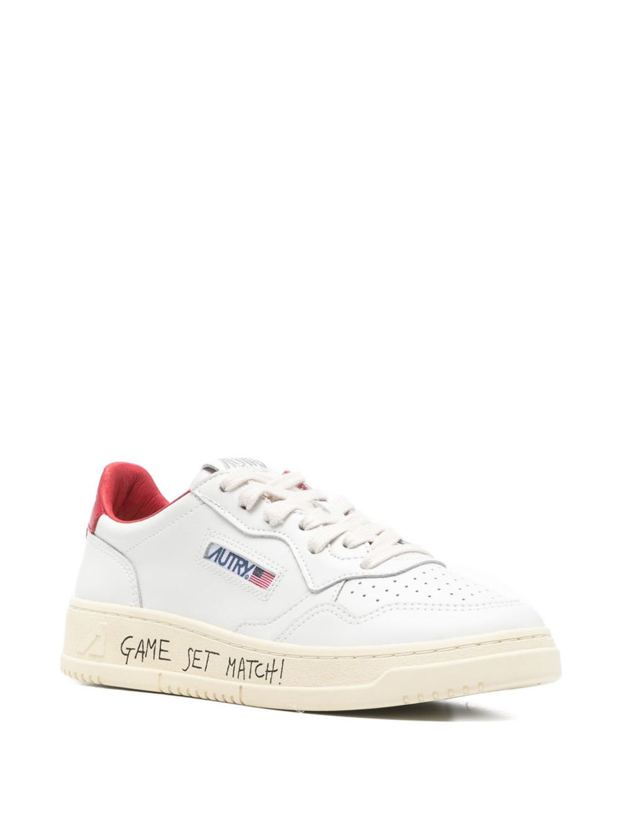 Autry Medalist Low Leather Sneakers Red Calf Leather Women EU Size