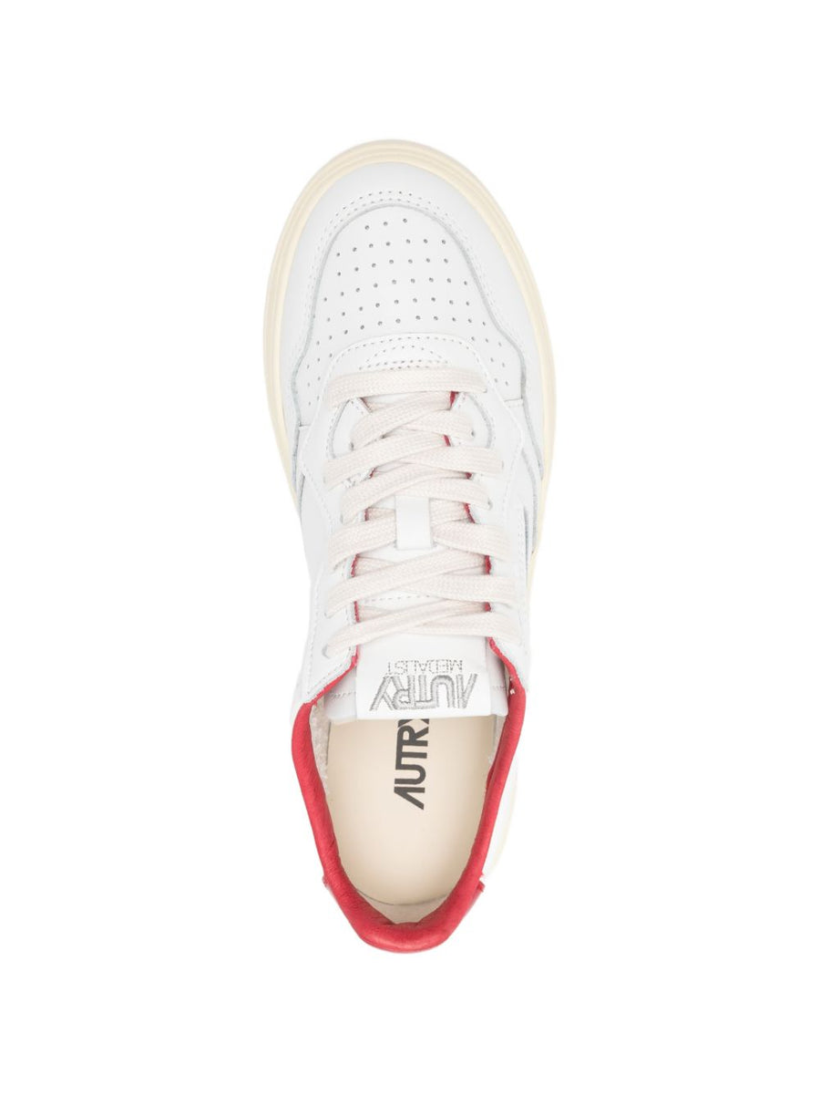 Autry Medalist Low Leather Sneakers Red Calf Leather Women EU Size