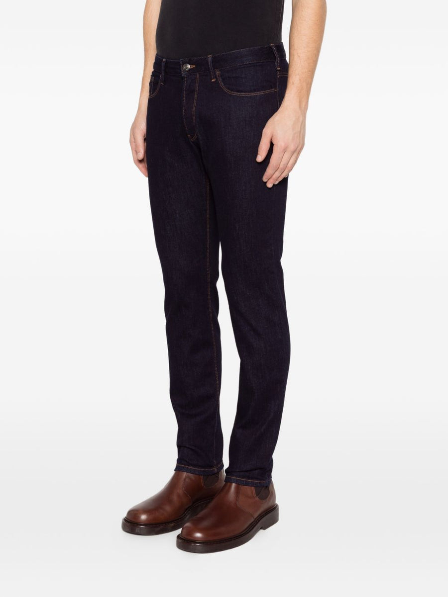 Emporio Armani Ink Denim Jeans For Men Premium Stretch Cotton Five Pocket Mid Rise