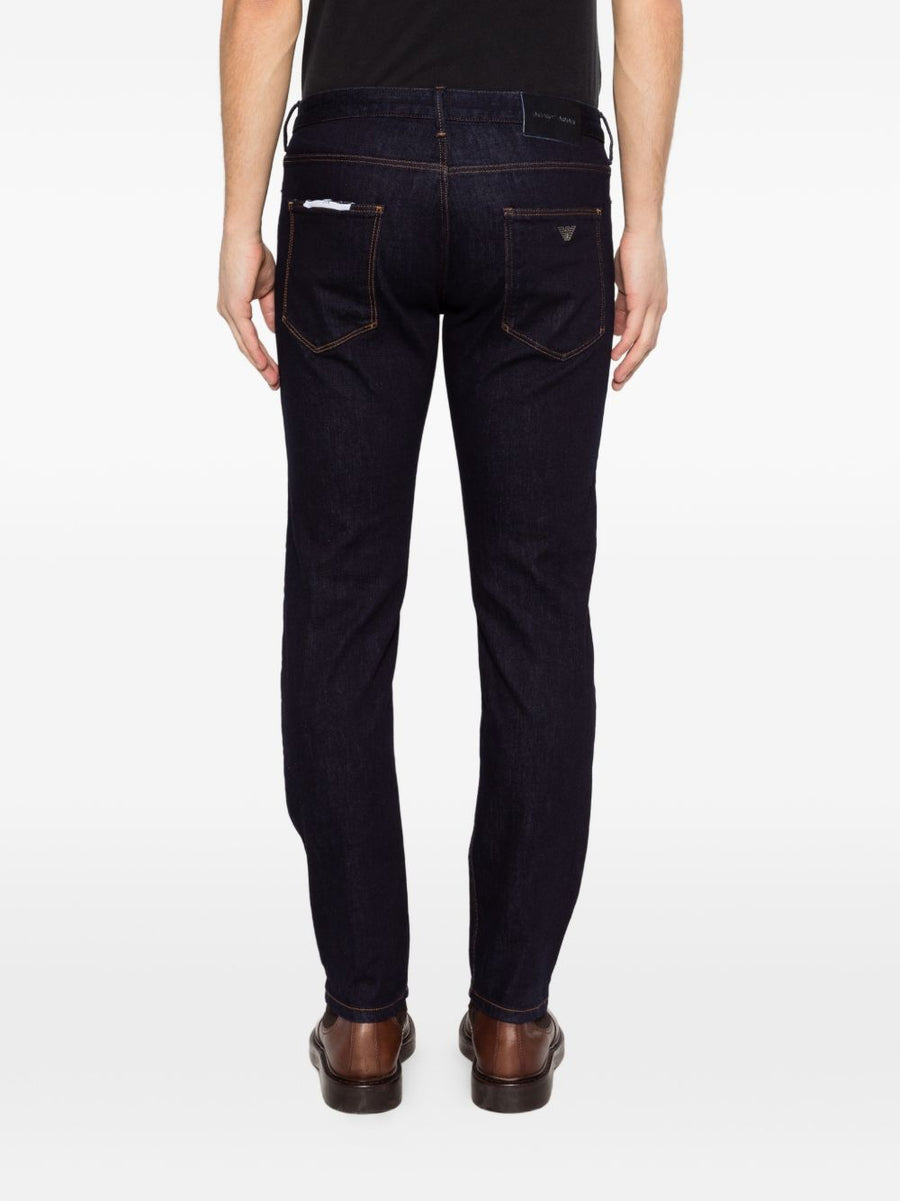 Emporio Armani Ink Denim Jeans For Men Premium Stretch Cotton Five Pocket Mid Rise