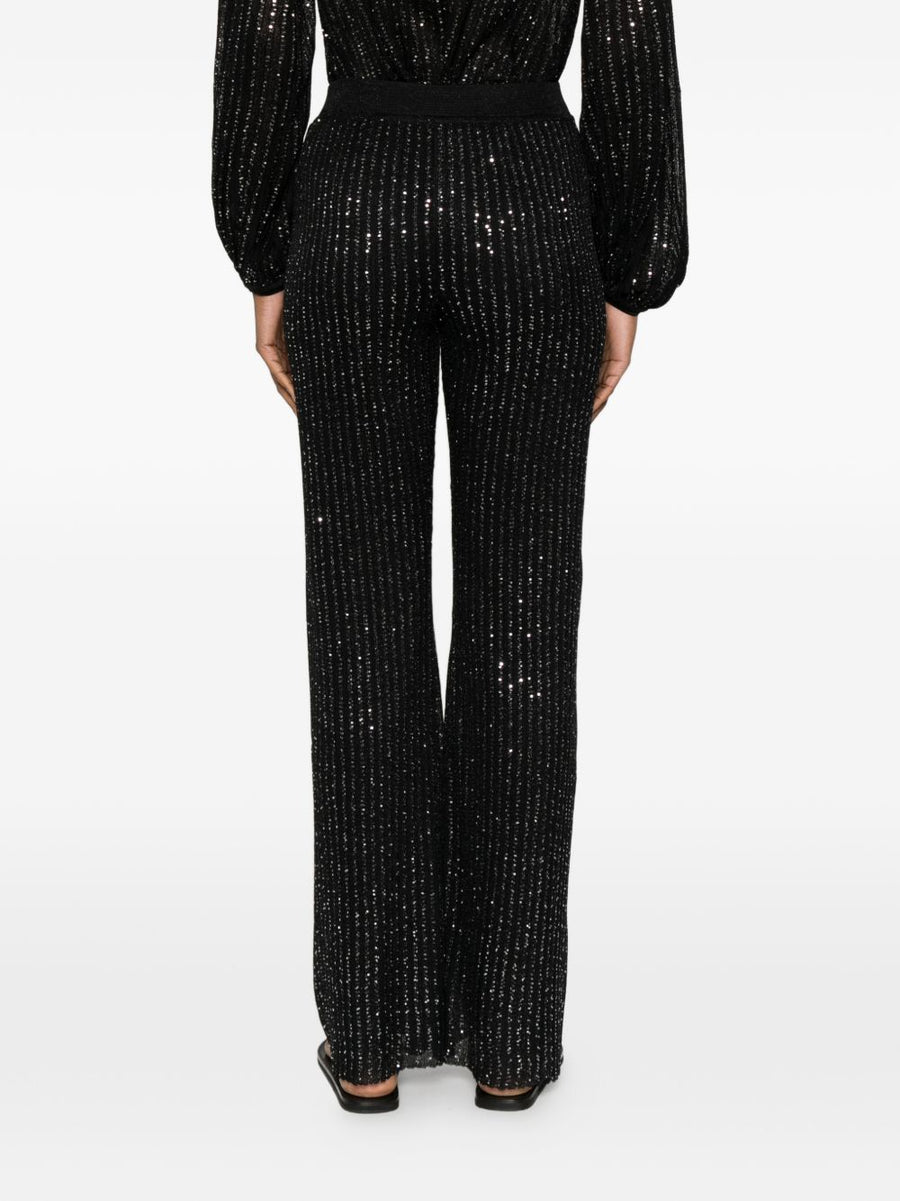 Missoni Flared Leg Trousers For Women With Sequin Embellishment And Elastic Waistband