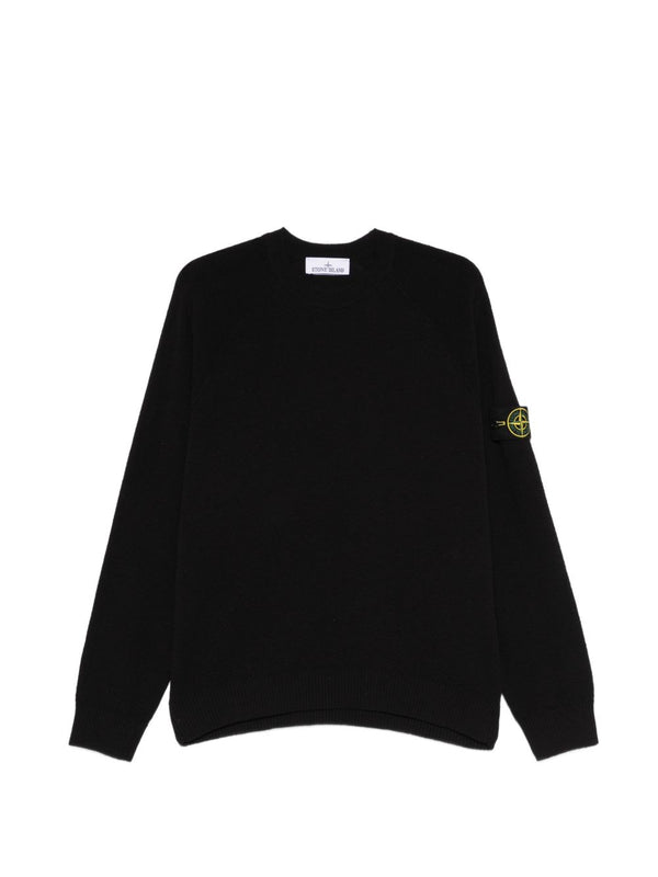 Stone Island Logo Cotton Crewneck Sweater For Men Premium Breathable Knit With Detachable Compass Badge
