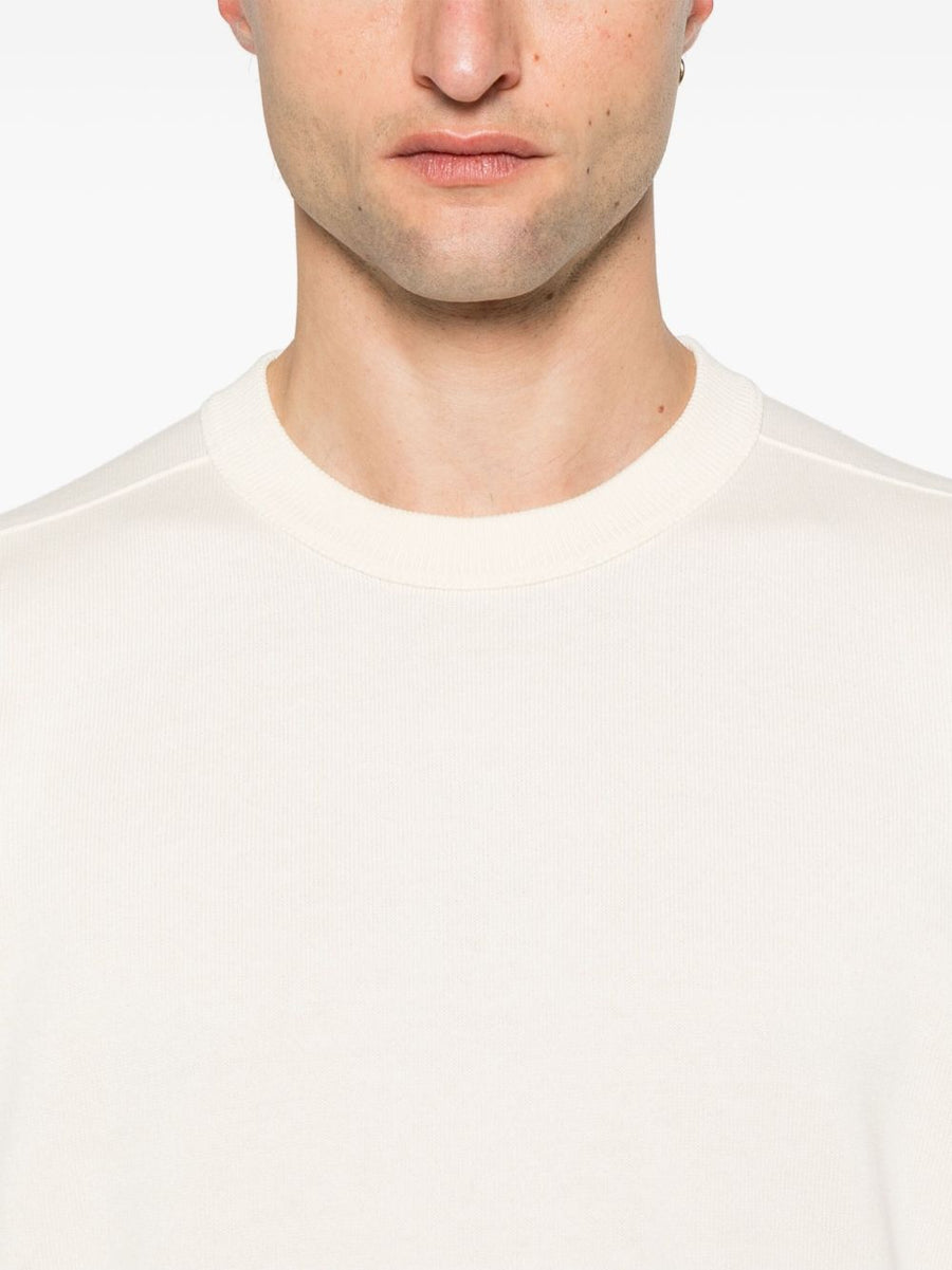 Stone Island Ivory Cotton Crewneck Sweater For Men Luxurious Everyday Comfort And Style
