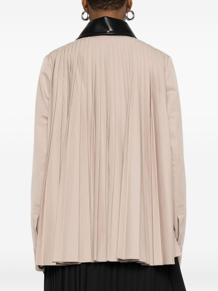 Sportmax Pre Cotton Blend Trench Coat For Women With Contrasting Collar Button Front Timeless Beige Palette