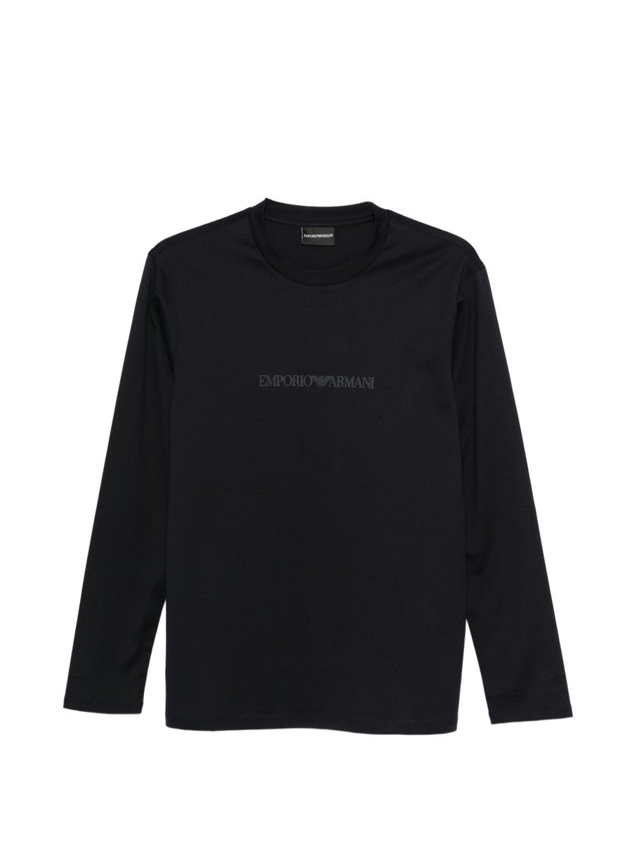 Emporio Armani Logo Cotton T Shirt Navy For Men Luxurious Comfort And Signature Details