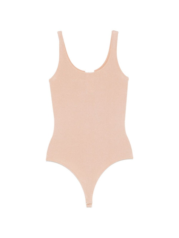 Wolford Jamaika Bodysuit For Women Luxurious Beige Cotton Rich Layering Top With Square Neck