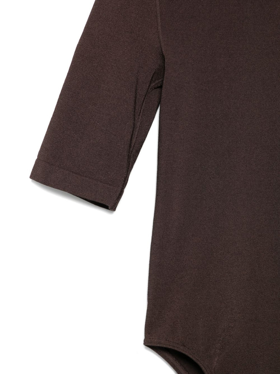 Wolford Bahamas Bodysuit Brown For Women Versatile Layering Topwear With Snap Fastening