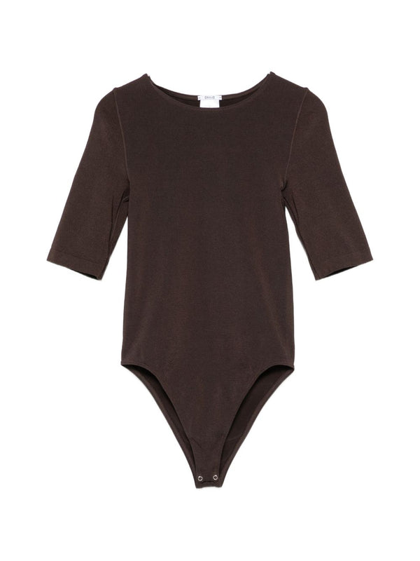 Wolford Bahamas Bodysuit Brown For Women Versatile Layering Topwear With Snap Fastening
