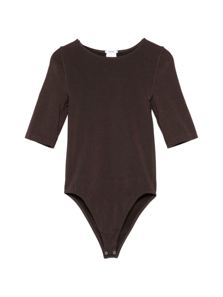 Wolford Bahamas Bodysuit Brown For Women Versatile Layering Topwear With Snap Fastening