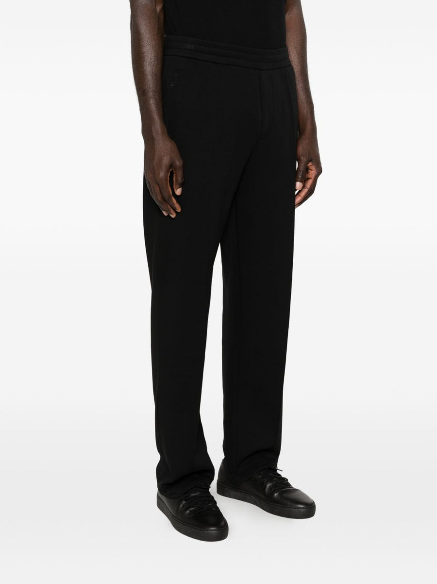 Emporio Armani Men's Cotton Sweatpants Black Elastic Waistband Luxury Loungewear For Everyday