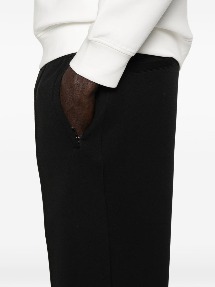 Emporio Armani Men's Cotton Sweatpants Black Elastic Waistband Luxury Loungewear For Everyday