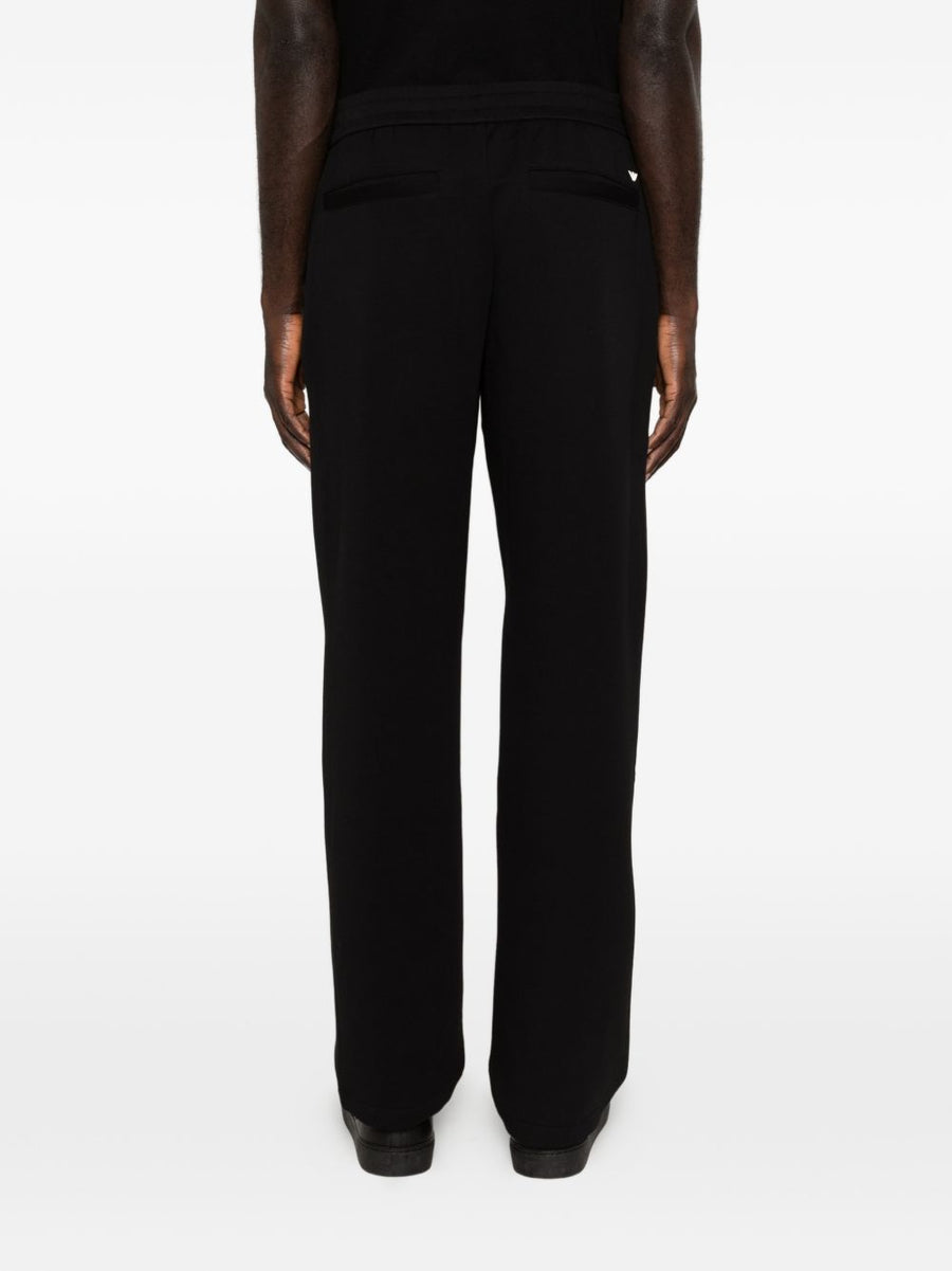 Emporio Armani Men's Cotton Sweatpants Black Elastic Waistband Luxury Loungewear For Everyday