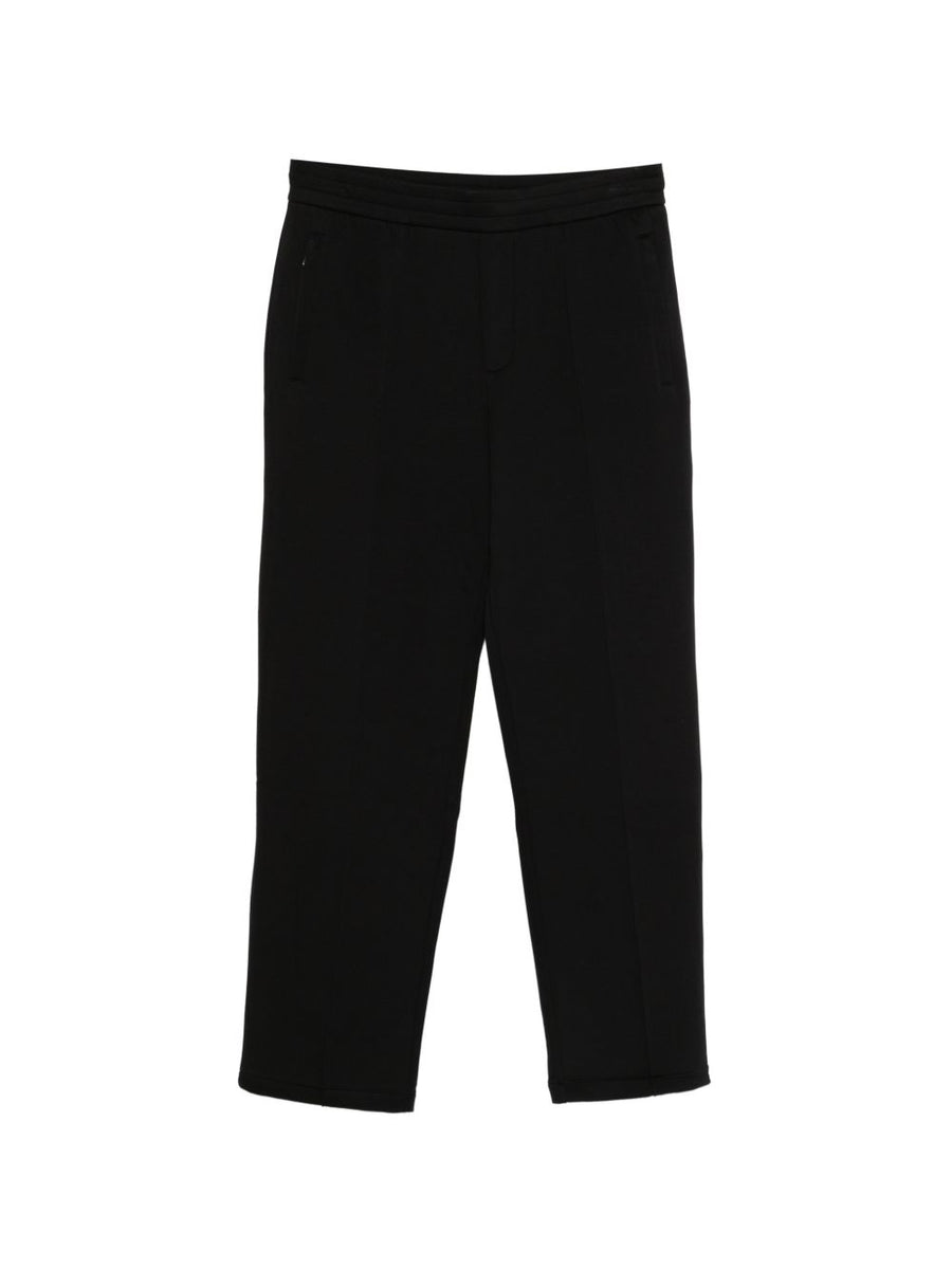 Emporio Armani Men's Cotton Sweatpants Black Elastic Waistband Luxury Loungewear For Everyday