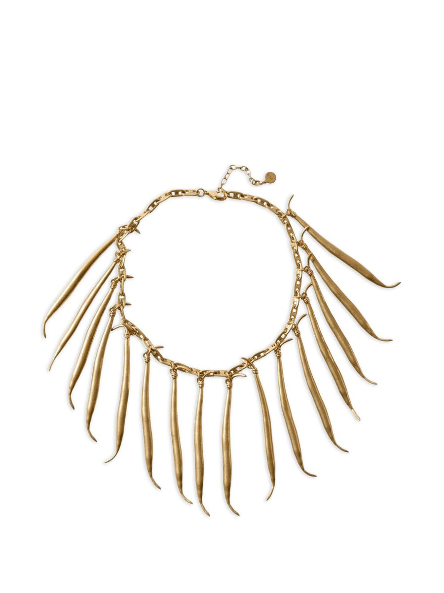 Jacquemus Haricots Necklace Gold Tone Chain Pendant With Lobster Clasp For Women
