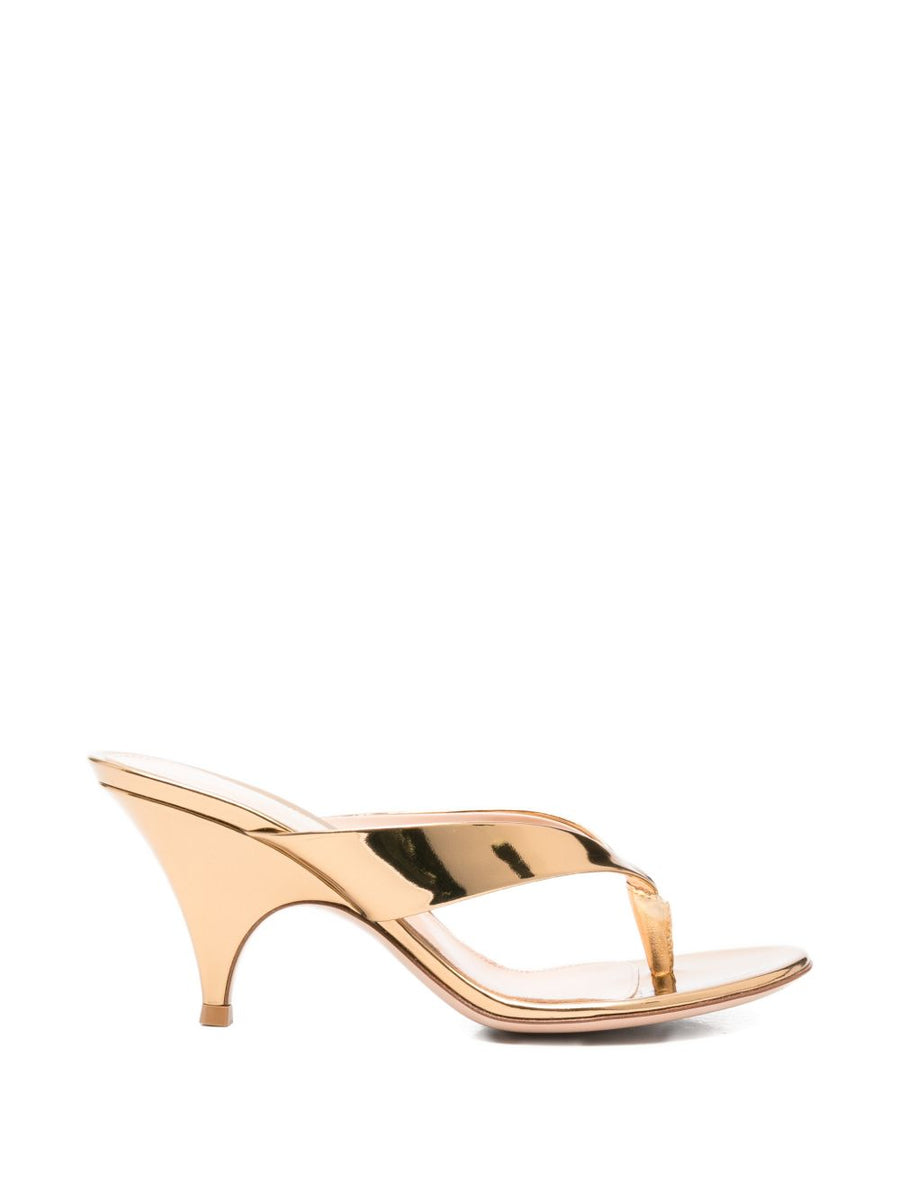 Gianvito Rossi Sofia Thong Sandals Gold With Moulded Footbed For All Day Comfort Women