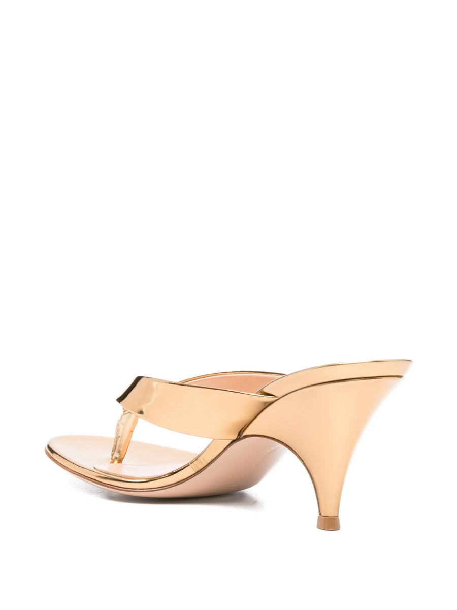 Gianvito Rossi Sofia Thong Sandals Gold With Moulded Footbed For All Day Comfort Women