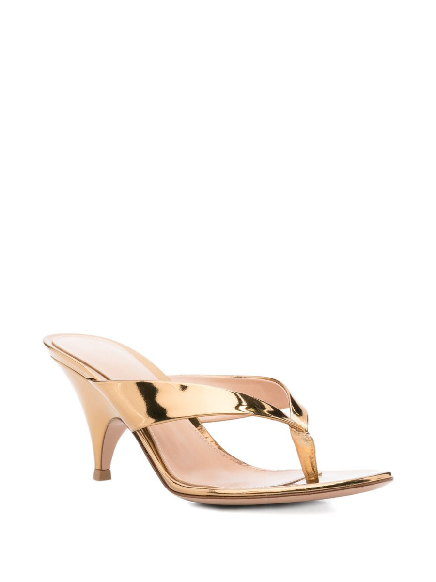 Gianvito Rossi Sofia Thong Sandals Gold With Moulded Footbed For All Day Comfort Women
