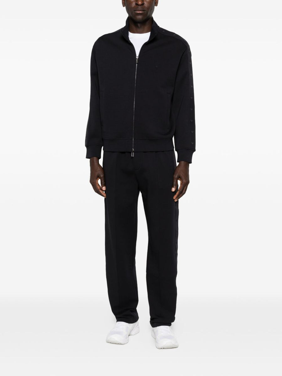 Emporio Armani Navy Cotton Zip Sweatshirt for Men Premium Comfort and Versatile Layering