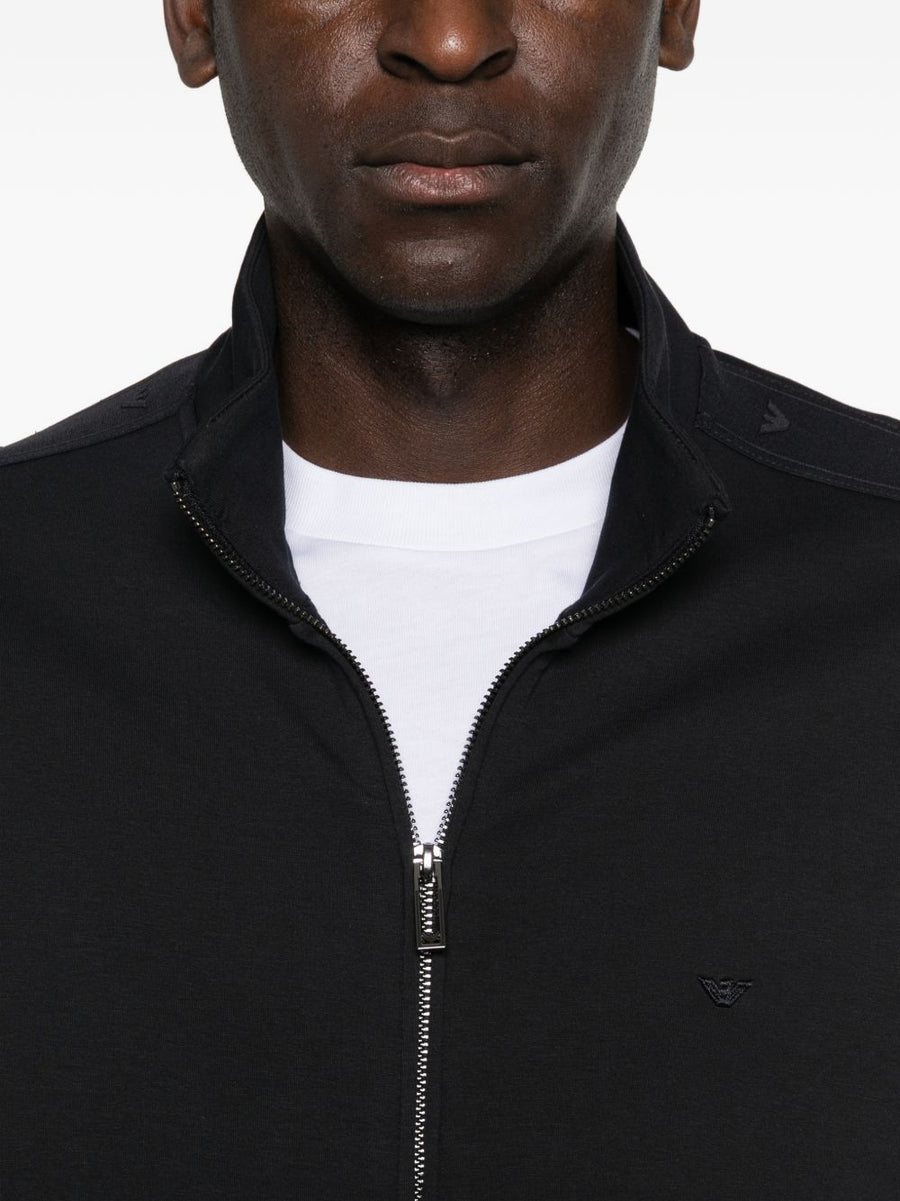 Emporio Armani Navy Cotton Zip Sweatshirt for Men Premium Comfort and Versatile Layering