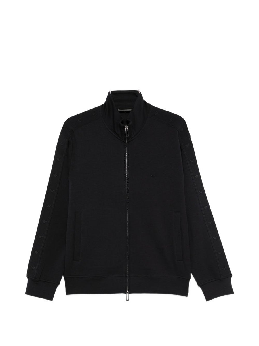 Emporio Armani Navy Cotton Zip Sweatshirt for Men Premium Comfort and Versatile Layering