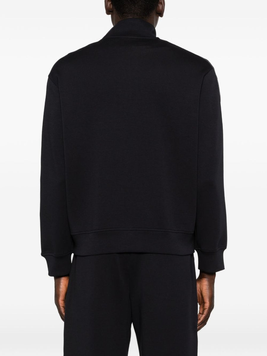 Emporio Armani Navy Cotton Zip Sweatshirt for Men Premium Comfort and Versatile Layering