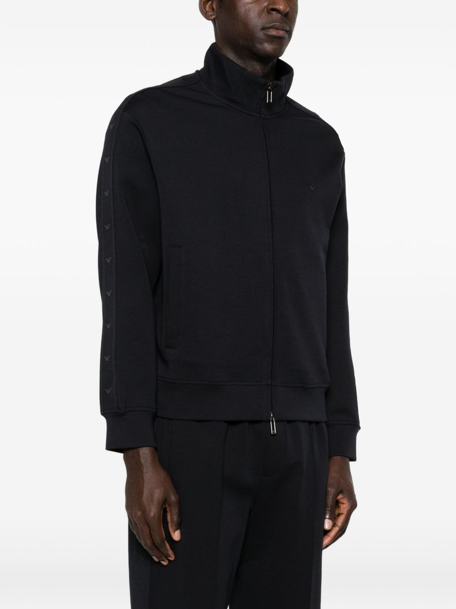 Emporio Armani Navy Cotton Zip Sweatshirt for Men Premium Comfort and Versatile Layering