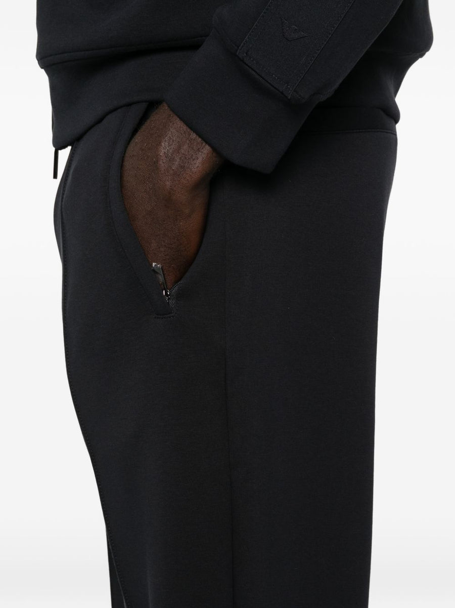 Emporio Armani Cotton Sweatpants Mens Navy With Elastic Waistband And Side Pockets For Refined Everyday Comfort