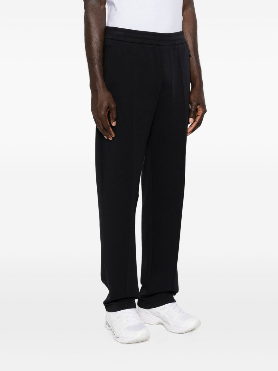 Emporio Armani Cotton Sweatpants Mens Navy With Elastic Waistband And Side Pockets For Refined Everyday Comfort