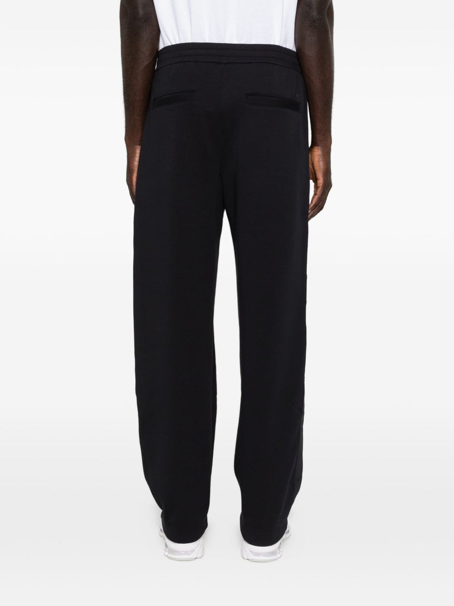 Emporio Armani Men's Cotton Sweatpants Navy With Stretch Elastic Waistband Blue Side Detailing
