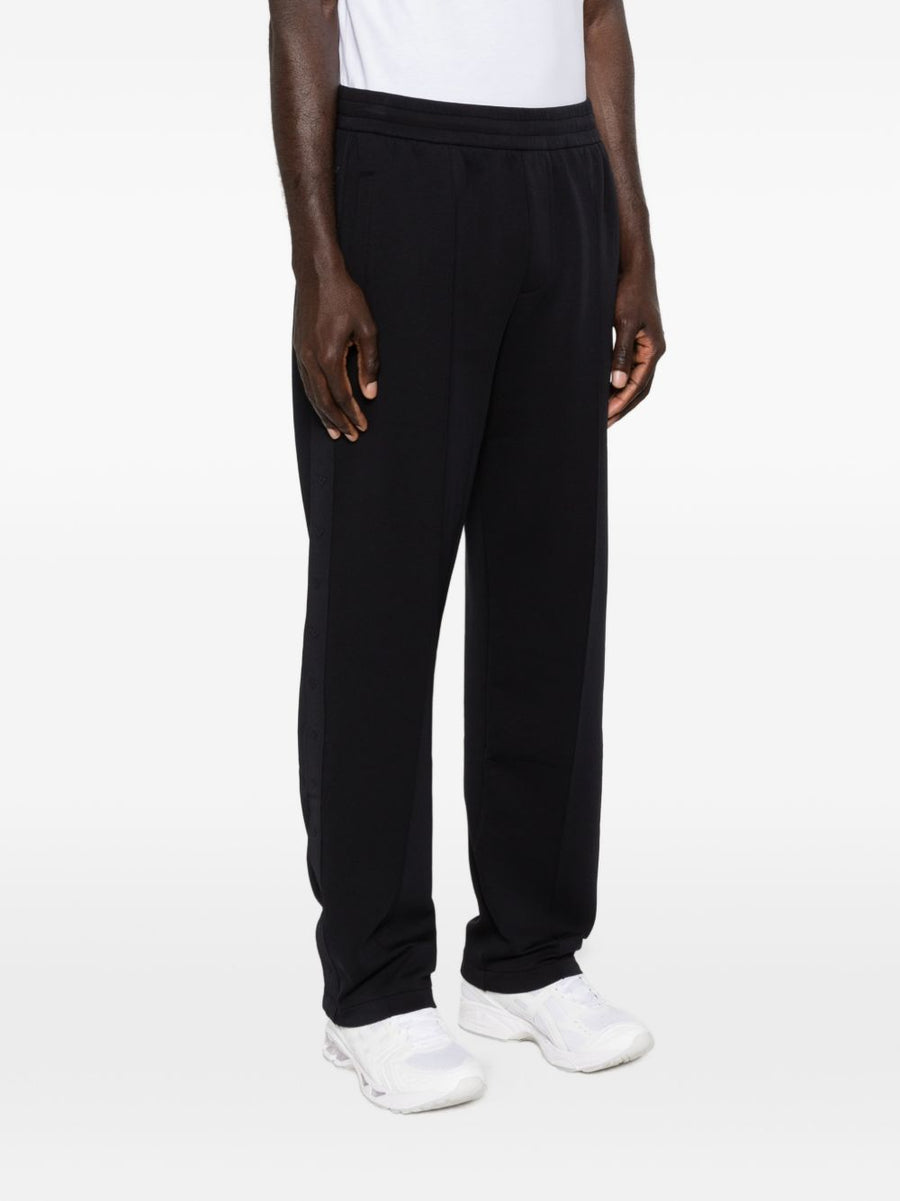 Emporio Armani Men's Cotton Sweatpants Navy With Stretch Elastic Waistband Blue Side Detailing
