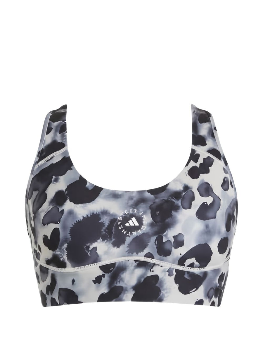 Adidas By Stella McCartney Bralette Top Versatile Racerback For Women With Bold Animal Print