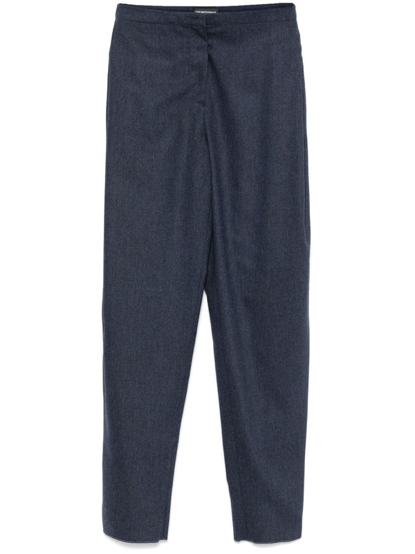 Emporio Armani Navy Straight Leg Trousers For Women Premium Workwear Essentials With Timeless Silhouette