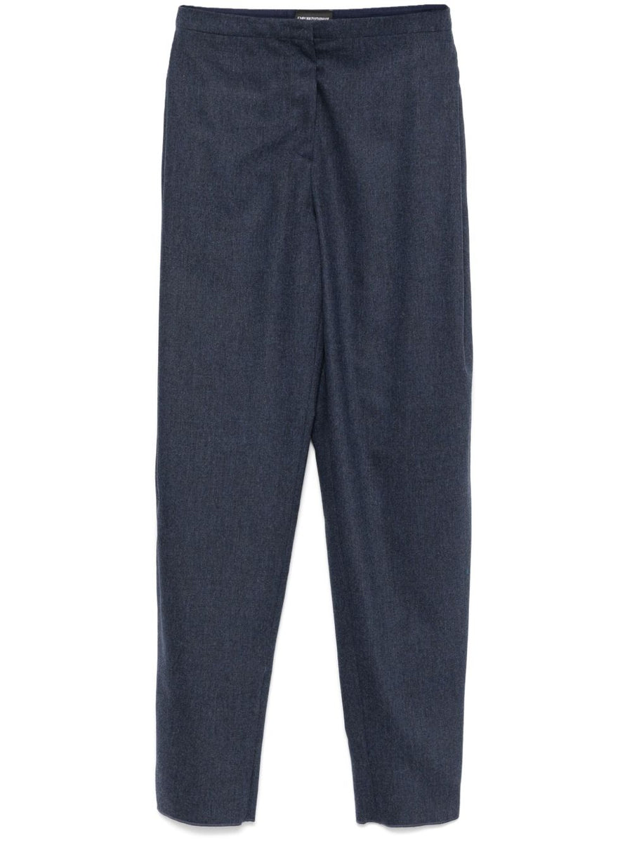 Emporio Armani Navy Straight Leg Trousers For Women Premium Workwear Essentials With Timeless Silhouette