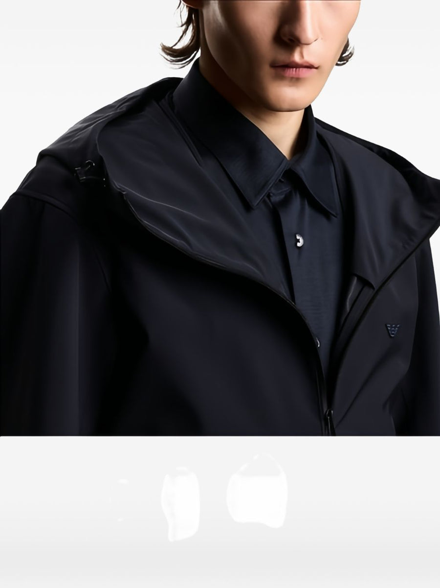 Emporio Armani Navy Lyocell Cotton Blend Shirt For Men Premium Everyday Comfort Essentials