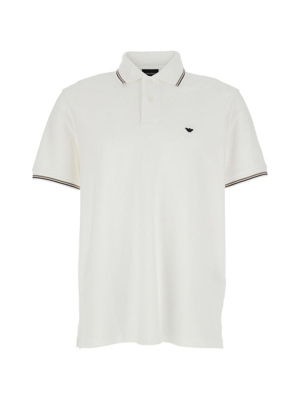 Emporio Armani Logo Cotton Polo Shirt Bright White