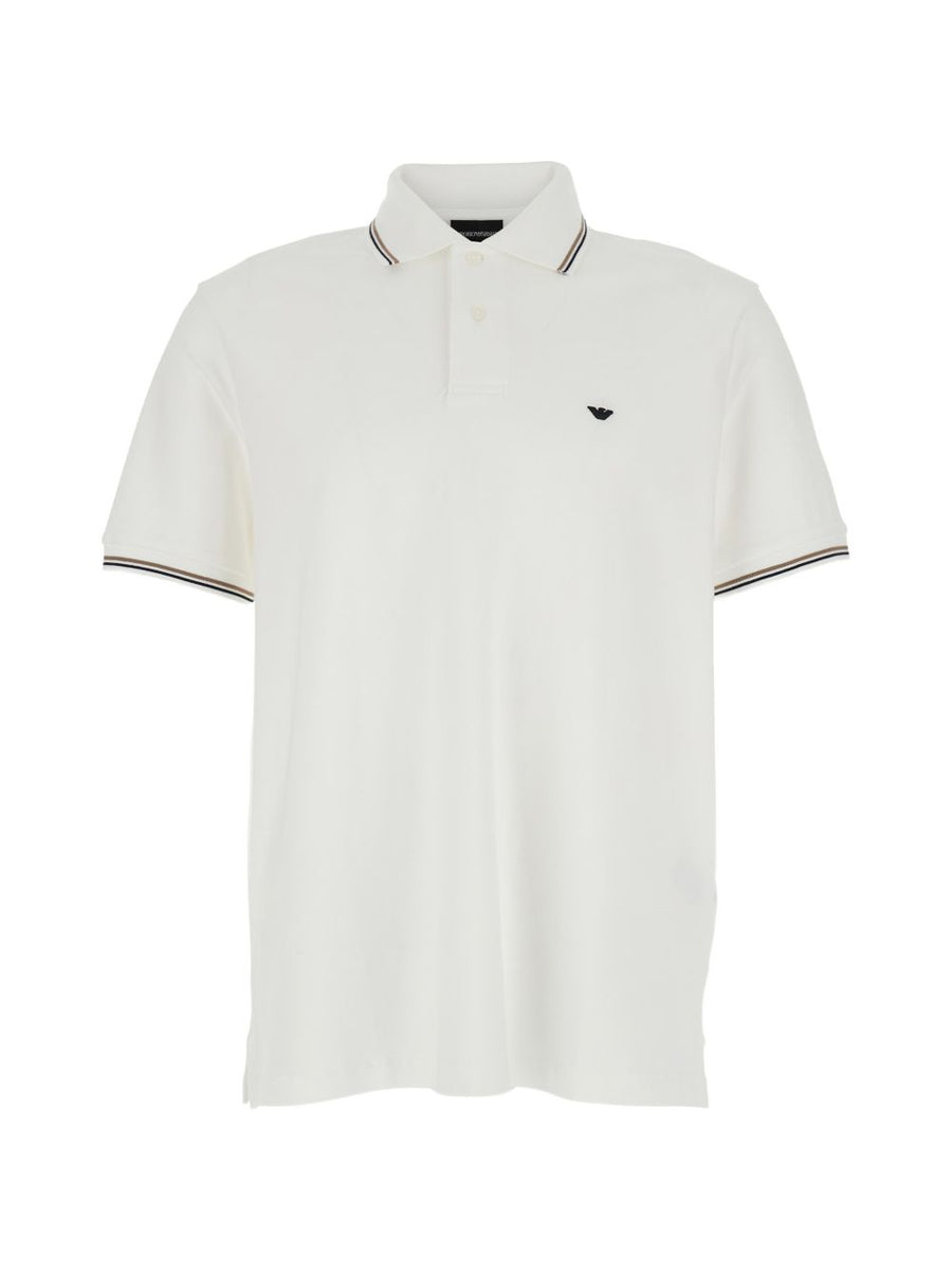 Emporio Armani Logo Cotton Polo Shirt Bright White