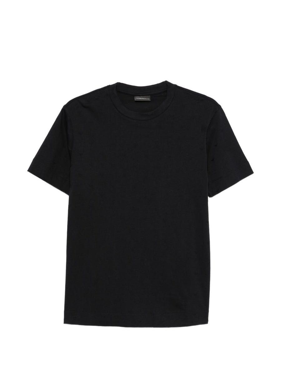 Emporio Armani Logo Cotton T Shirt For Men Navy Crew Neck Premium Quality Tee Timeless Luxury