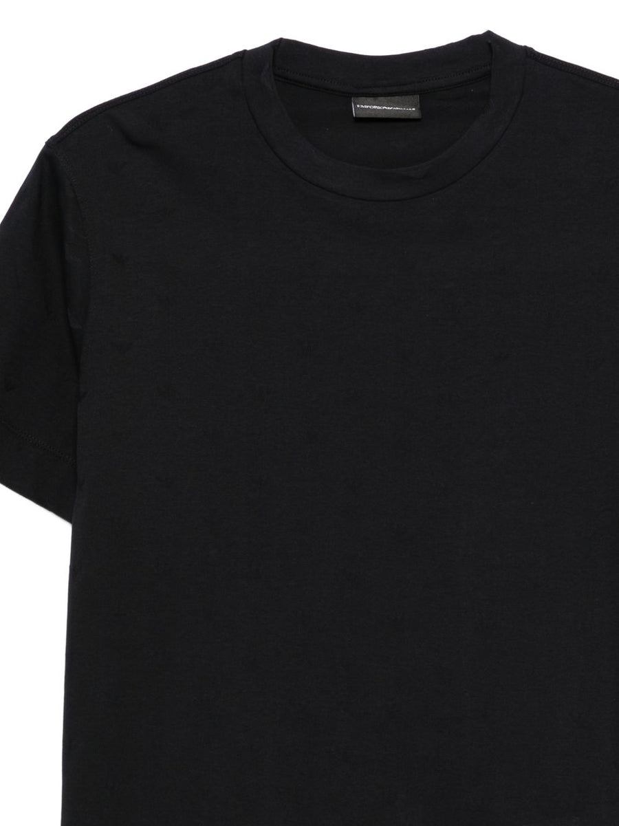 Emporio Armani Logo Cotton T Shirt For Men Navy Crew Neck Premium Quality Tee Timeless Luxury
