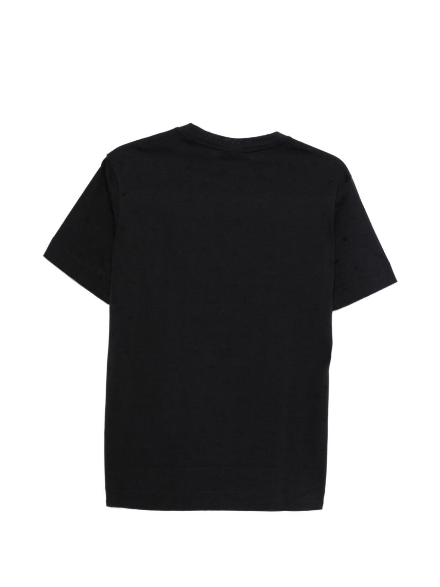 Emporio Armani Logo Cotton T Shirt For Men Navy Crew Neck Premium Quality Tee Timeless Luxury