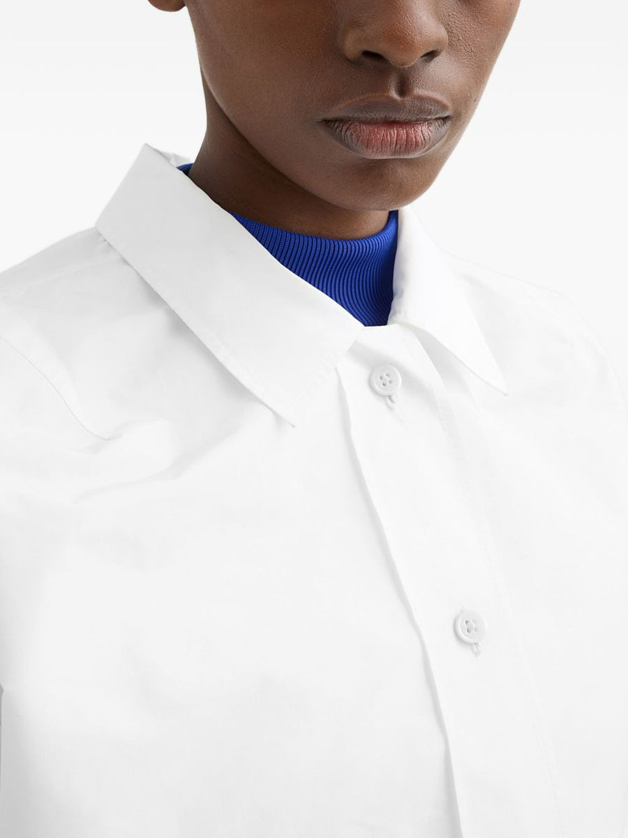 Jil Sander Cropped Blouson Jacket White For Women Polished Modern Outerwear Essential