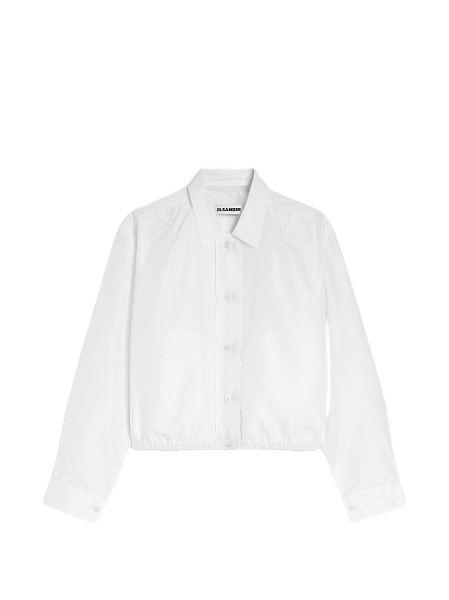 Jil Sander Cropped Blouson Jacket White For Women Polished Modern Outerwear Essential
