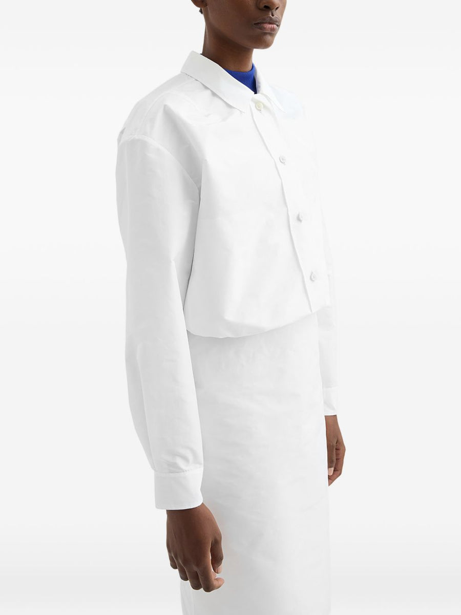 Jil Sander Cropped Blouson Jacket White For Women Polished Modern Outerwear Essential